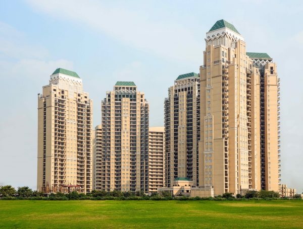 Stately residential towers and green manicured lawns at ATS Tourmaline Sector 109