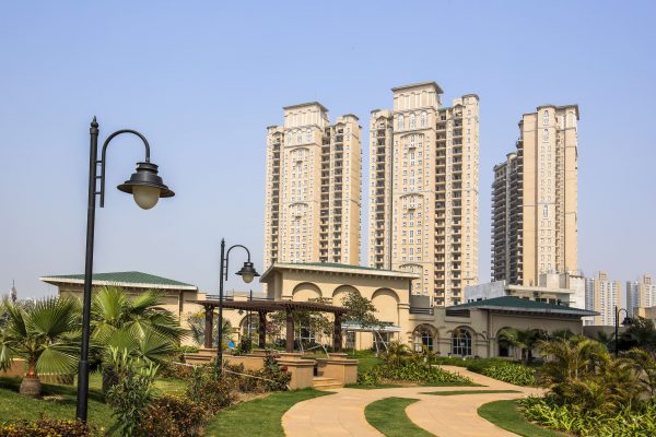 Clubhouse building and landscaped promenades at ATS Triumph Sector 104